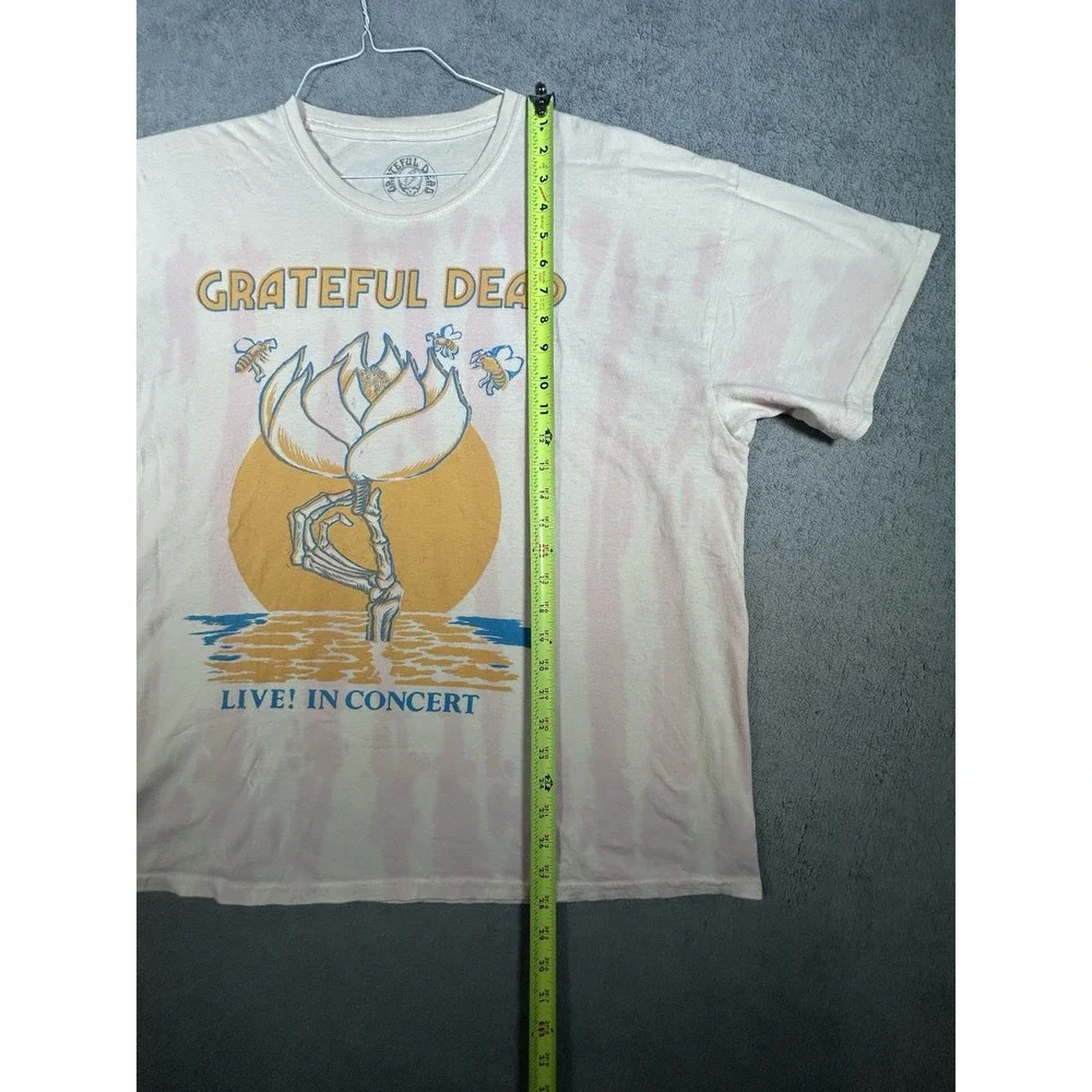 Grateful Dead Live! In Concert Graphic T-Shirt White/Pink Tie Dye SM/MD